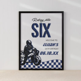 Boys 6e Motocross Dirt Bike Birthday Poster