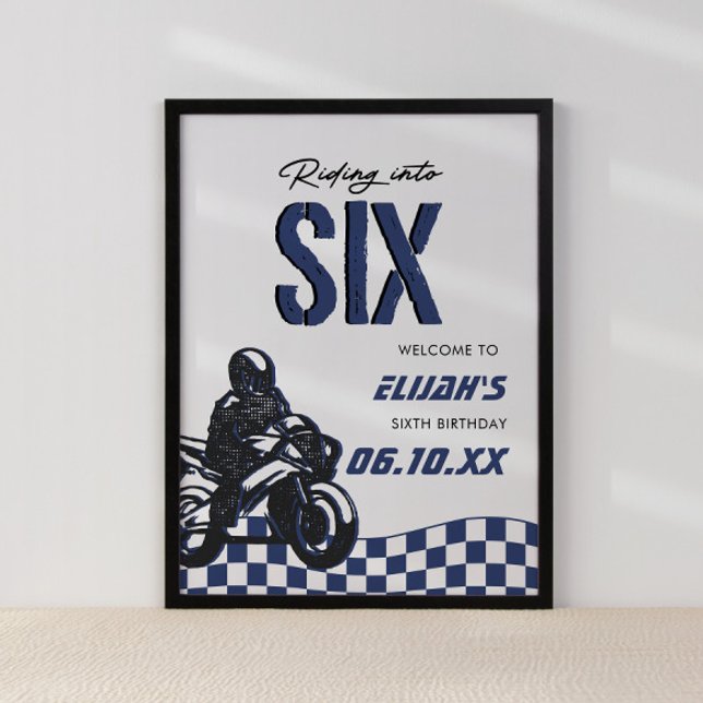 Boys 6e Motocross Dirt Bike Birthday Poster (Skapare uppladdad)