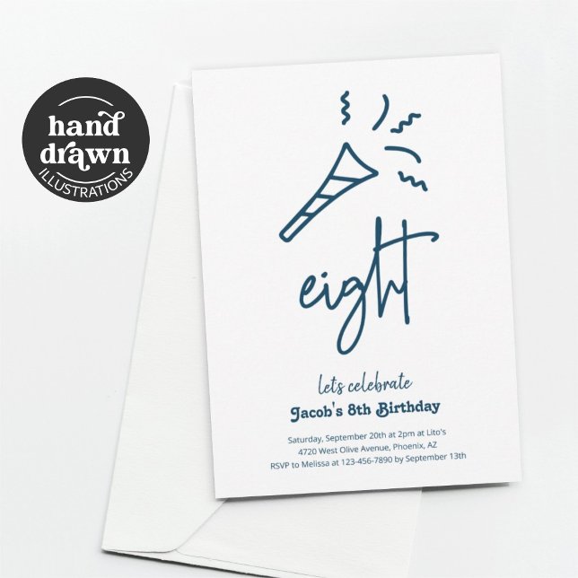 Boys 8th Födelsedagsfest inbjudan (Skapare uppladdad)