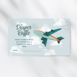 Boys Airplan Travel Baby Shower Raffle Tilläggskort
