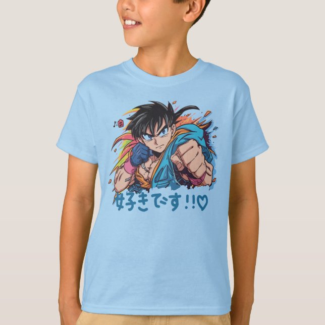 Boys Anime-offertgrafik T-Shirt (Framsida)