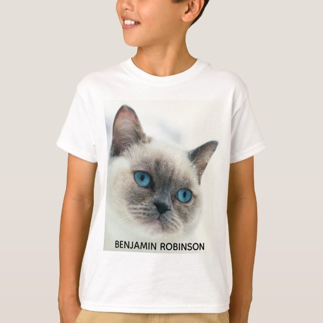 Boys Anpassningsbar Photo och Namn Personlig Child T Shirt (Framsida)