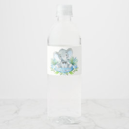 Boys Baby Elephant Baby Shower Vattenflaska Labels Vattenflaskor Etikett