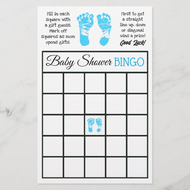 Boy's Baby Shower Bingo och Vem vet Mamma Best Flygblad (Framsidan)