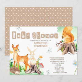 Boys Baby Shower för jute Forest Animals Inbjudningar
