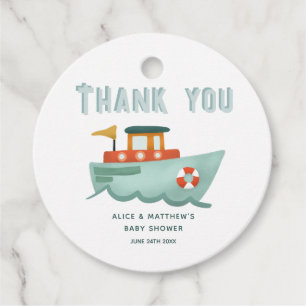 Boys Baby Shower Nautical Blue Tack Gåvor Etiketter
