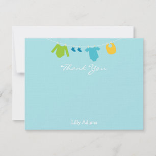 Boys Baby Shower Tackkort Anteckningskort