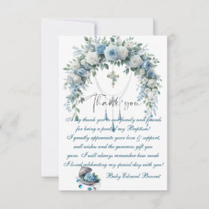 Boys Baptism Blue Cloud Tack Kort
