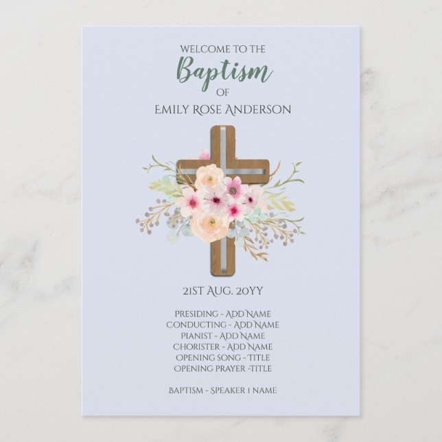 BOYS Baptism Program - Blommigt Kor (Framsida)