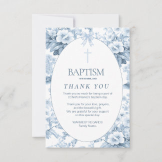 Boys Baptism - tack vare ditt kort, Blommigt med b