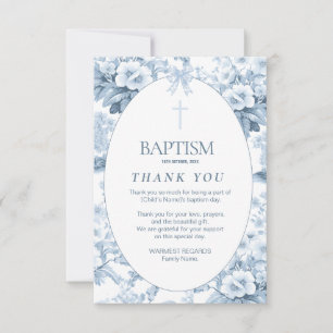 Boys Baptism - tack vare ditt kort, Blommigt med b Kort