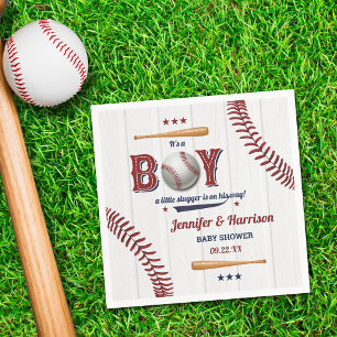 Boys Baseball Baby Shower Pappersservett