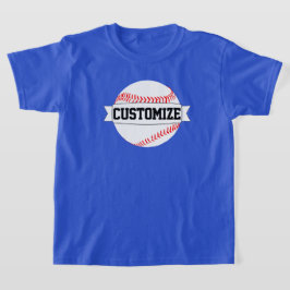 Boys Baseball Player Anpassningsbar Team/School Na T Shirt