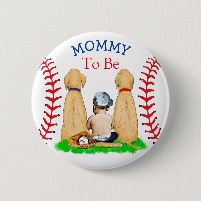 Boy's Baseball Thmet Baby | Mamma som skall lämnas Knapp (Framsida)