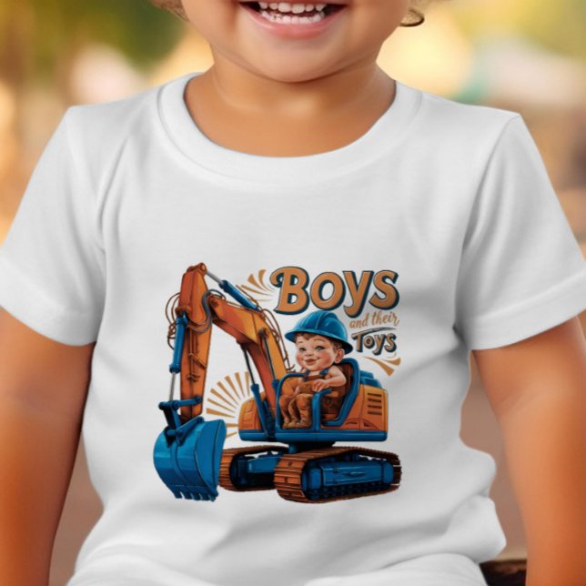 Boys Big Mighty Construction Maskin T Shirt (Skapare uppladdad)