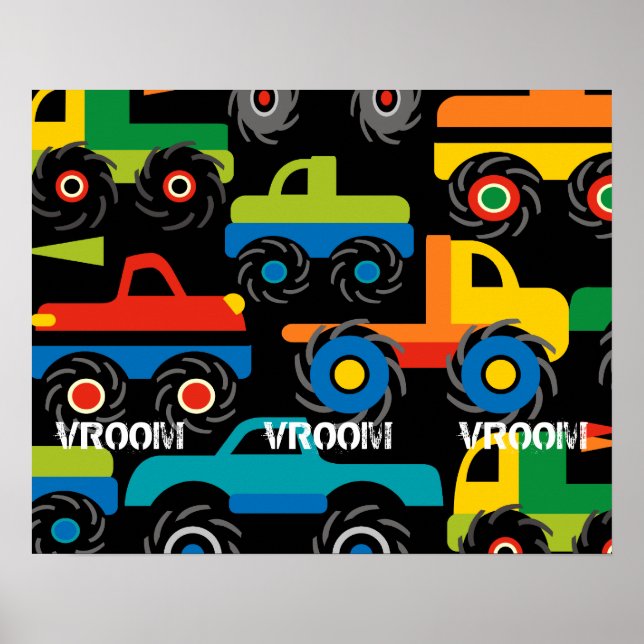 Boys Big Monster Lastbil Wall Poster för rum (Framsidan)