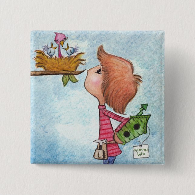 Boy's Birdhouse Gift-Home Tweet Home Knapp (Framsida)