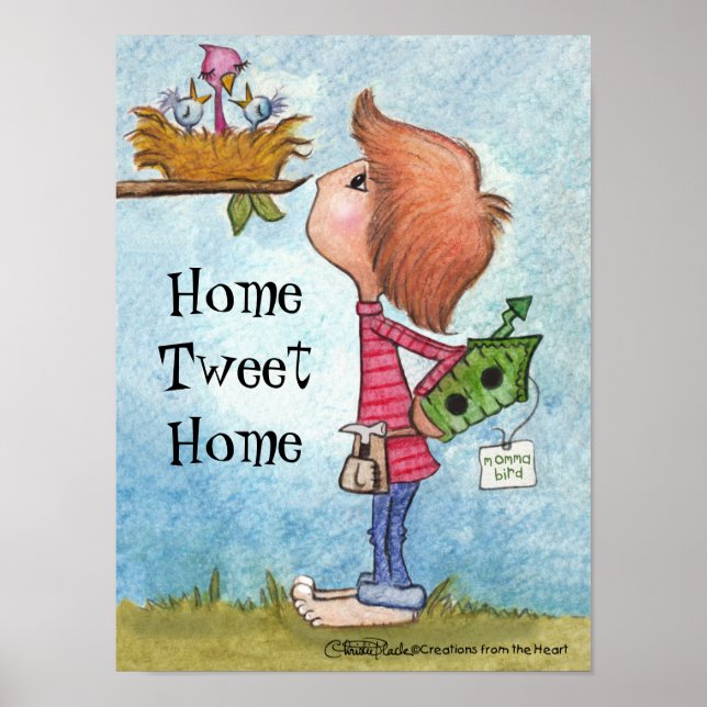 Boy's Birdhouse Gift-Home Tweet Home Poster (Framsidan)