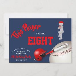 BOYS Birthday BASEBALL-inbjudan Red Blue ANY AGE Inbjudningar