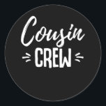 Boys Birthday Big Cousin Crew Firande Runt Klistermärke<br><div class="desc">Boys Birthday Big Cousin Crew Firande . Familjekusin utfits för barn.</div>