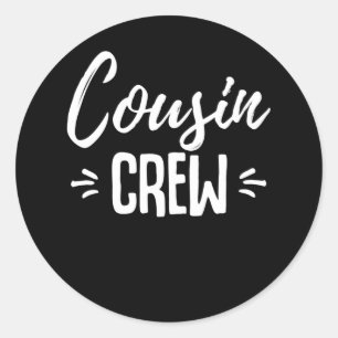 Boys Birthday Big Cousin Crew Firande Runt Klistermärke
