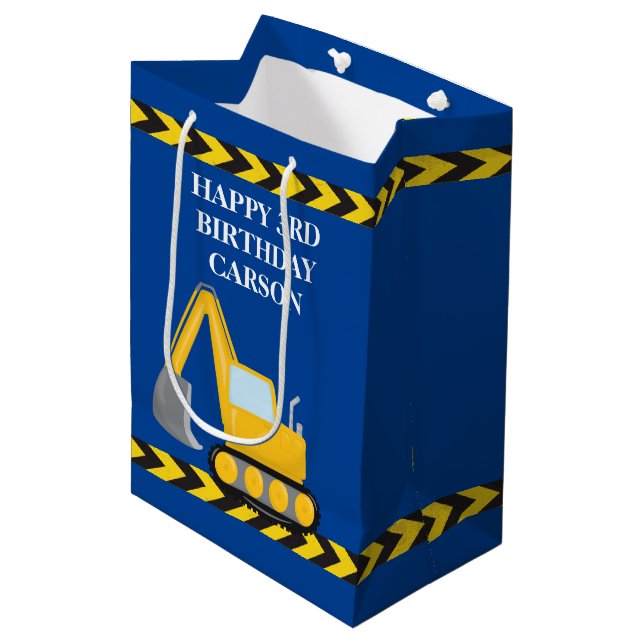 Boys Birthday Blue Construction Fordon Anpassnings (Framsidan Vinklad)