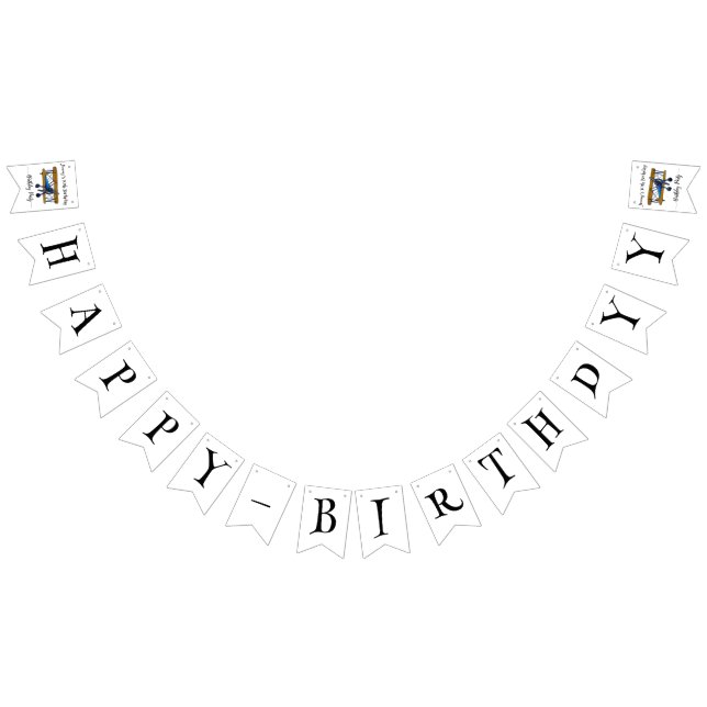 Boys birthday bunting banner vimplar (Alla)