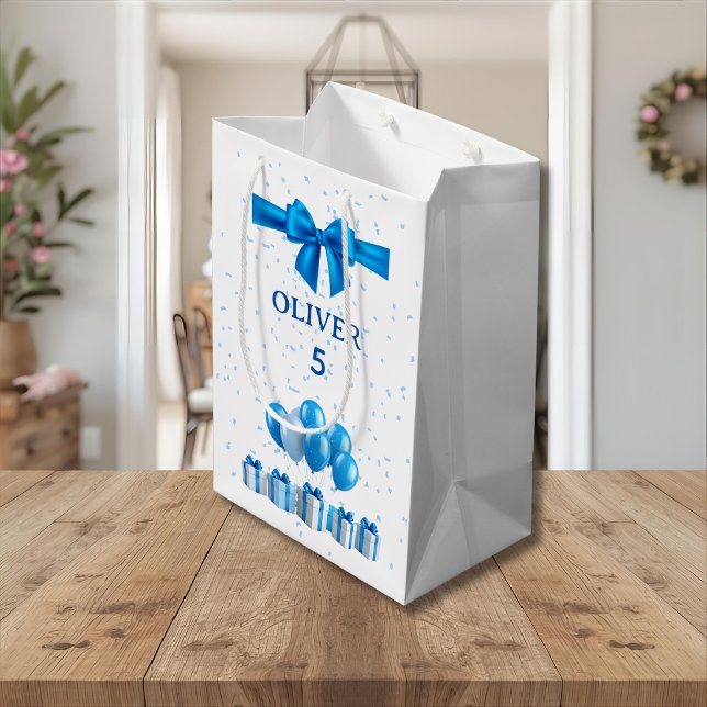 Boys Birthday Gift Bag - Present & Confetti Theme (Skapare uppladdad)