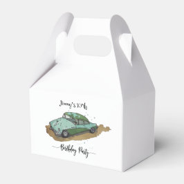 Boys birthday party with two toned sedan presentaskar