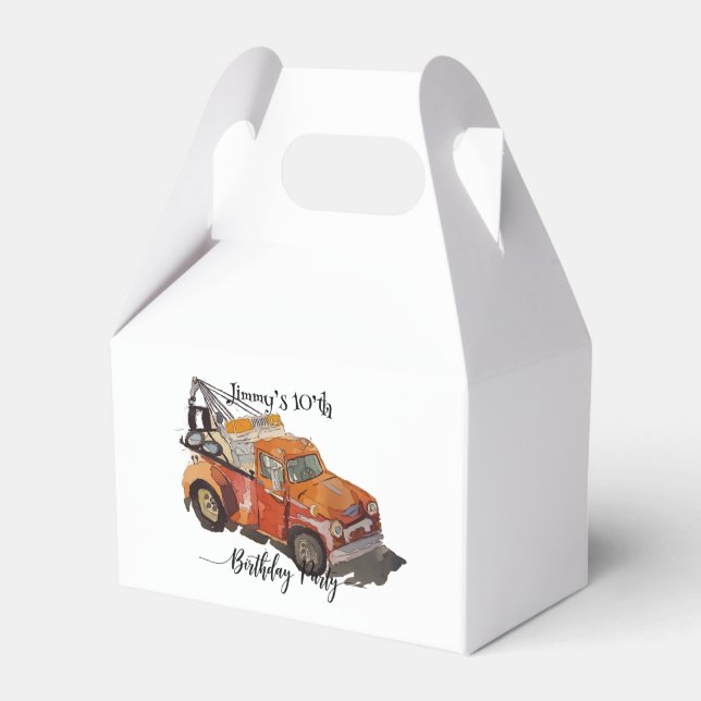 Boys birthday party with wrecker presentaskar (Framsidan Sidan)