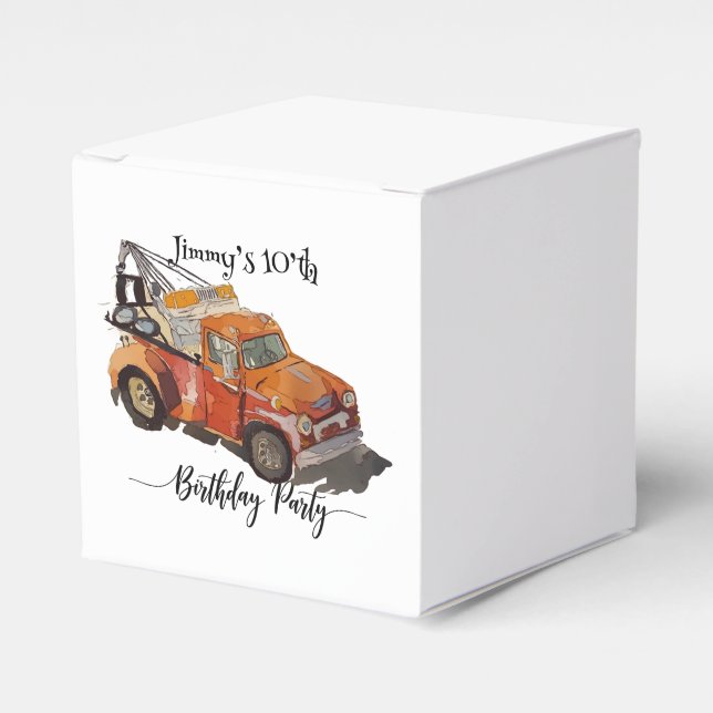 Boys birthday party with wrecker presentaskar (Framsidan Sidan)