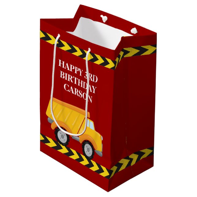 Boys Birthday Red Lastbil Anpassningsbar Kids (Framsidan Vinklad)