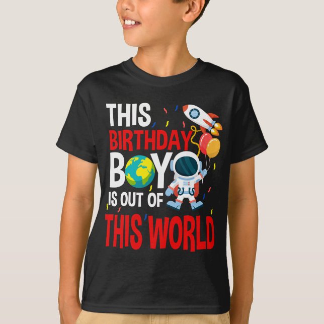 Boys Birthday Space Astronaut ThMB Gift T Shirt (Framsida)