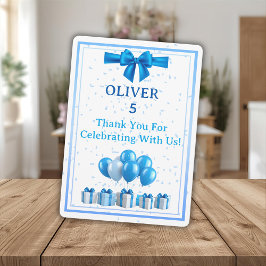 Boys Birthday Thank You Card - Gifts & Confetti Tack Kort