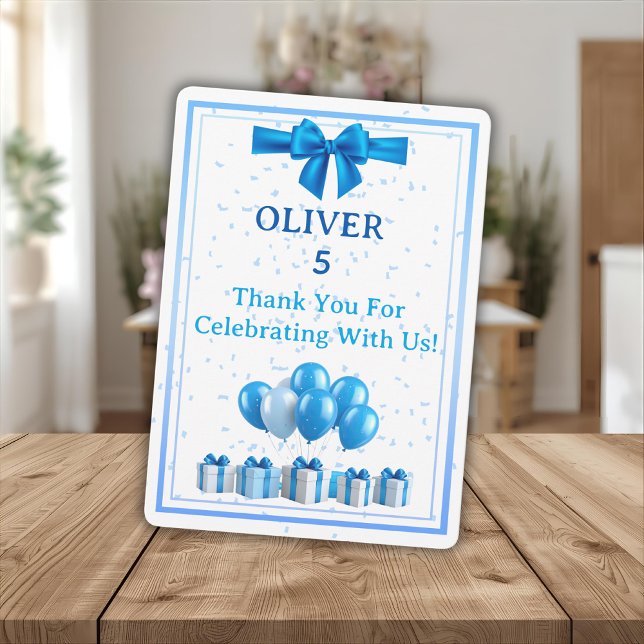 Boys Birthday Thank You Card - Gifts & Confetti Tack Kort (Skapare uppladdad)