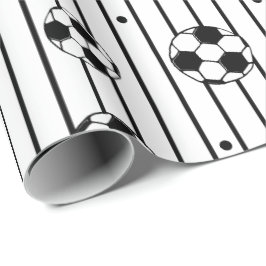 Boys Black White Rand Fotboll Fläkt Presentpapper