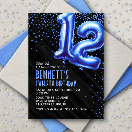 Boys Blue 12:e Birthday bjudande Inbjudningar
