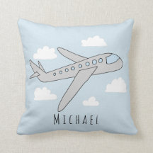 Boys Blue Airplane Travel Design och Namn Nursery