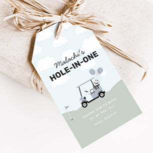 Boys Blue Hål-In-One Golf 1:a födelsedagseftergift Presentetikett