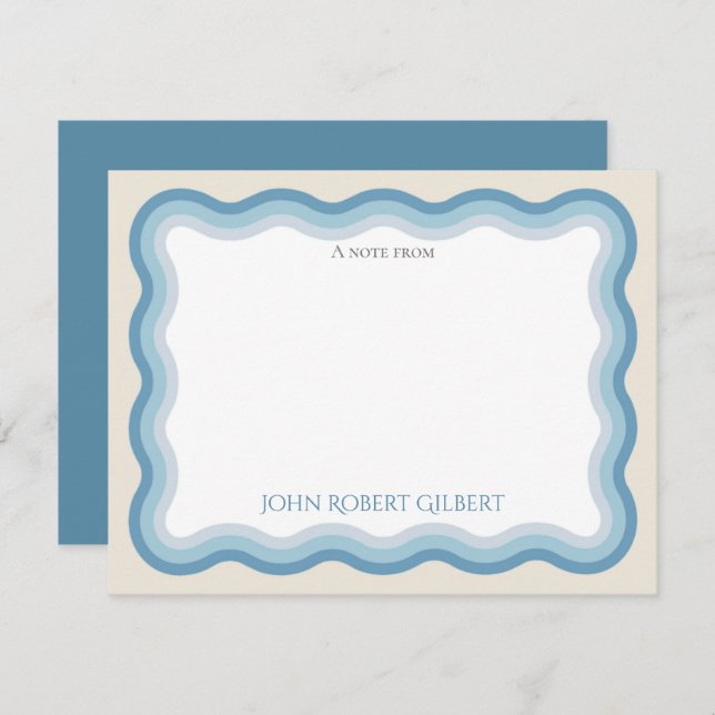 Boys Blue Personlig Note Card - plattform Anteckningskort (Fram/baksida)