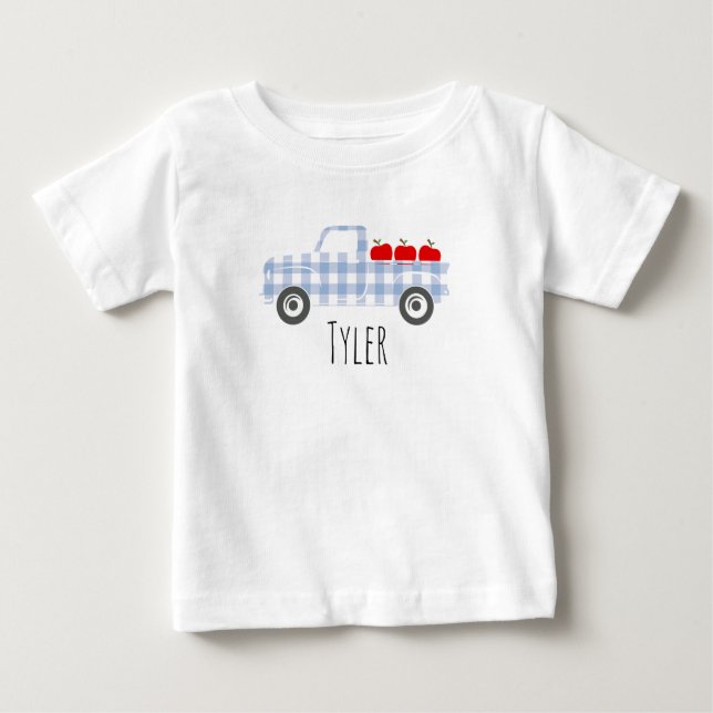 Boys Blue Play Lastbil med Apples Personlig T Shirt (Framsida)
