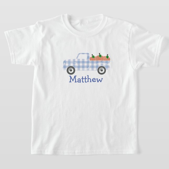 Boys Blue Play Lastbil med Pumpkins T Shirt (Laydown)