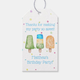Boys Blue Popsicle Birthday-favorittagg Presentetikett