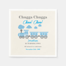 Boys Blue Tåg 2:a födelsedagen Party Pappersservett