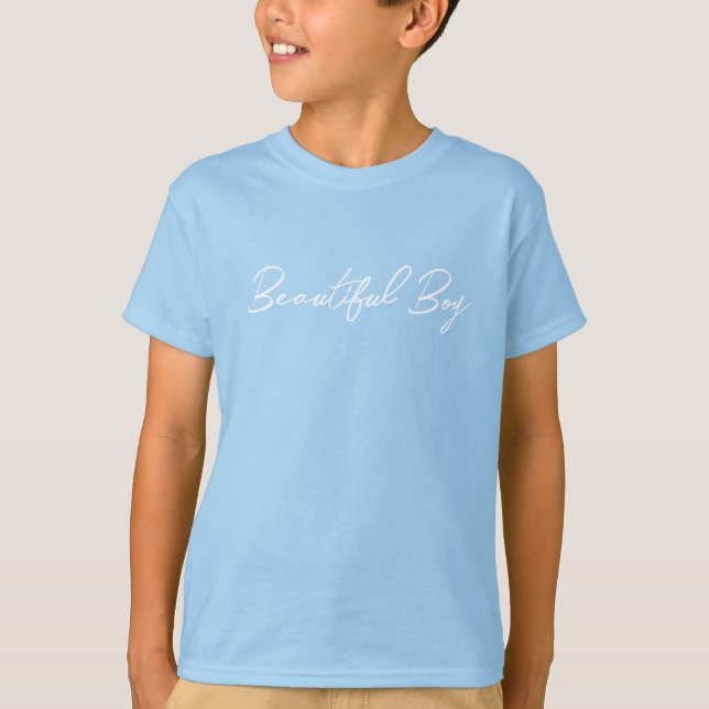 Boys Blue Trendig Helgdag Gift T Shirt (Framsida)