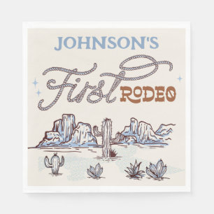 Boys Blue Western Desert First Rodeo 1:a födelseda Pappersservett