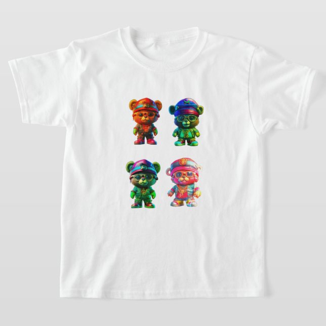 Boys Bomull Nalle Tees T Shirt (Laydown)