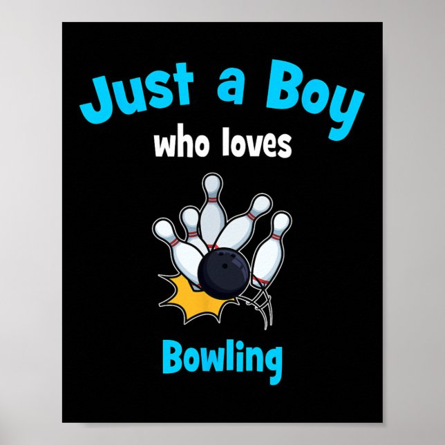 Boys Bowling Shirt Kids Bowling Poster (Framsidan)