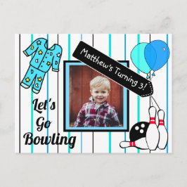 Boy's Bowling Thmet Födelsedagsfest inbjudan