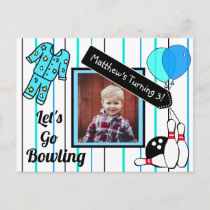 Boy's Bowling Thmet Födelsedagsfest inbjudan